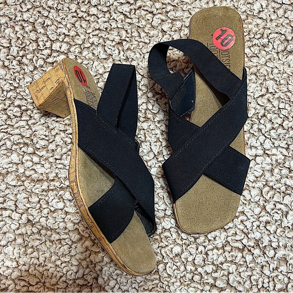 Mootsies Tootsies Navy Cork Heel Sandal​